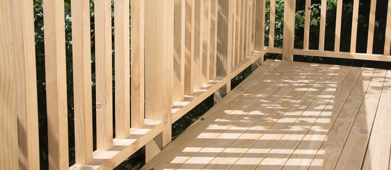 pressure-treated pine deck