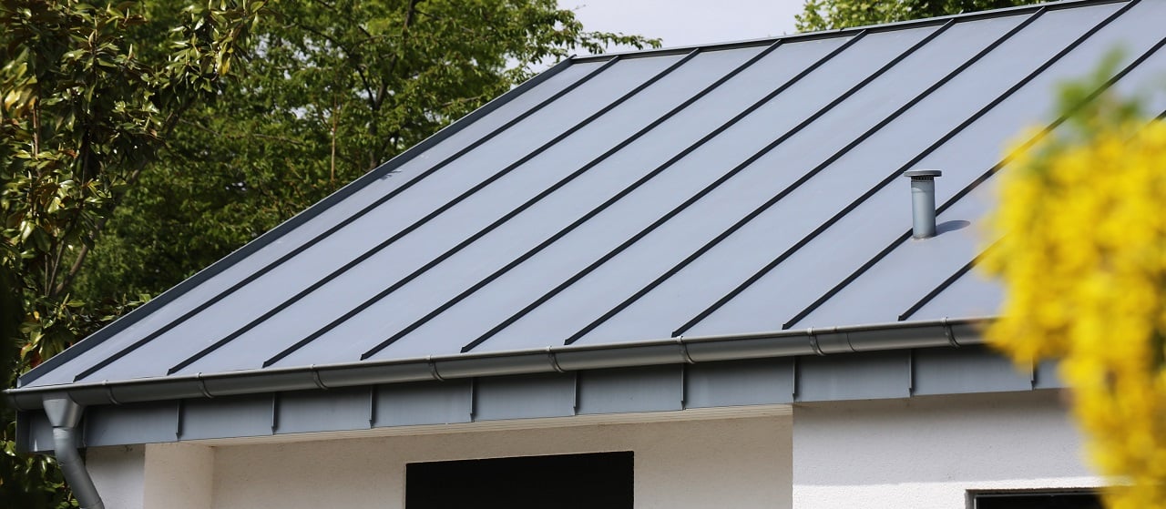 close-up of standing seam roof