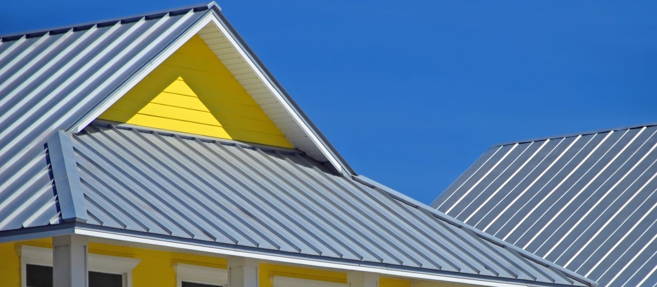 close-up of tin roof