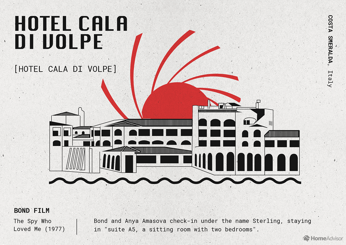 hotel cala di volpe illustration