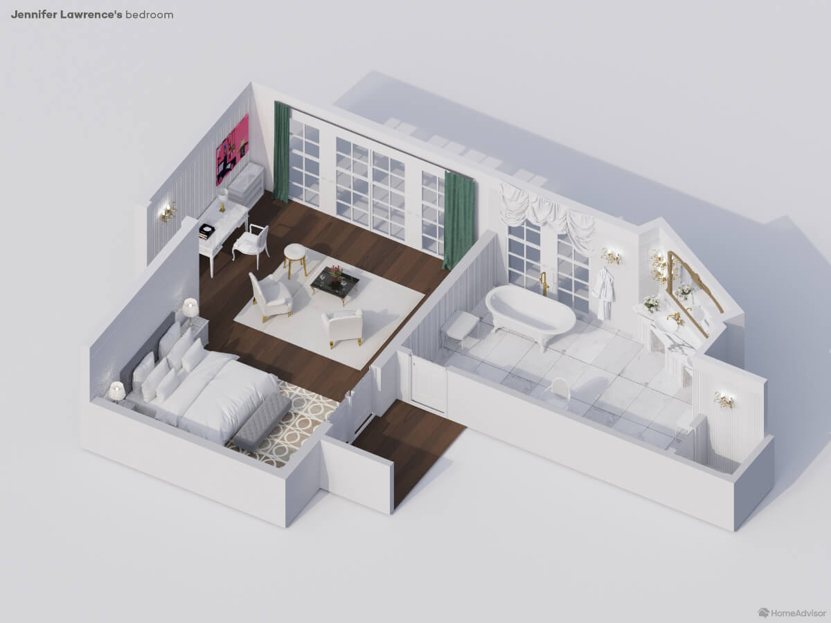 Jennifer Lawrence bedroom rendering