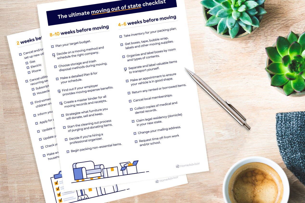 moving out of state checklist example