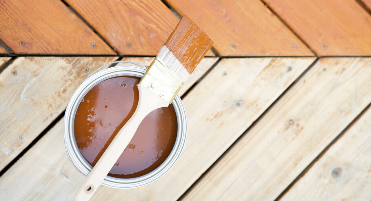 Staining hardwood patio deck