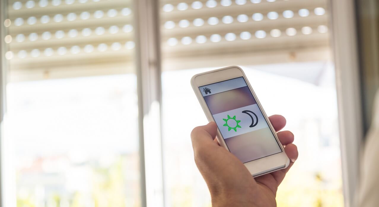 smart blinds controlled by a smart phone