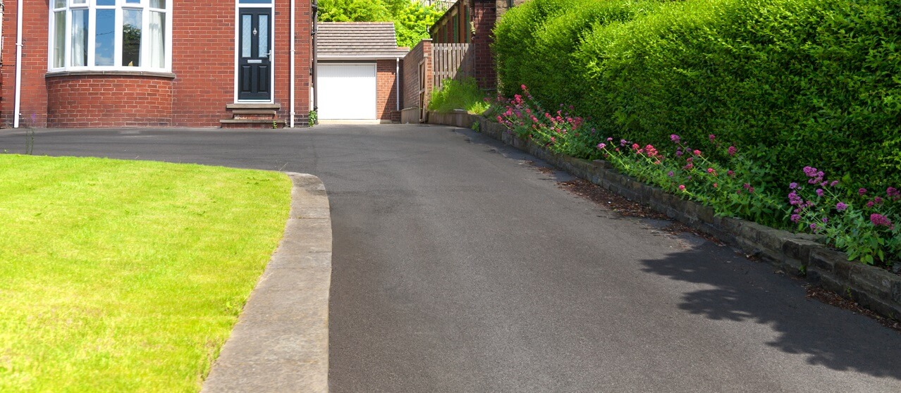 long asphalt driveway