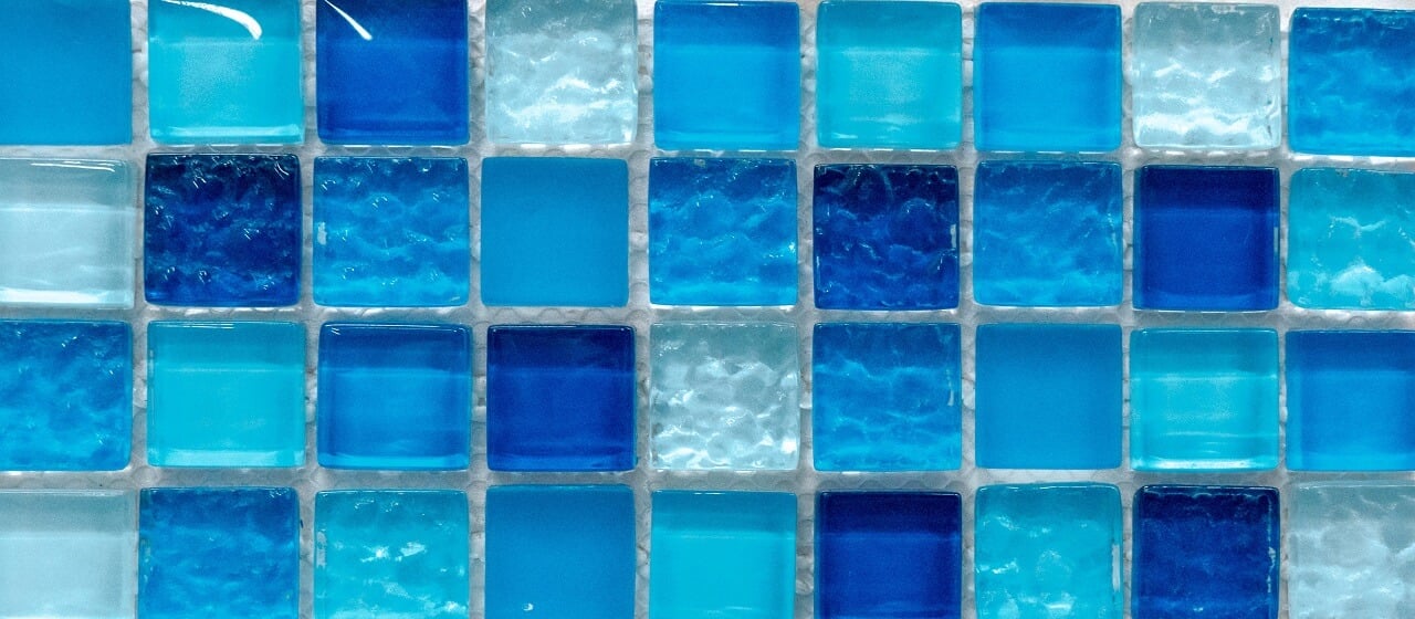 blue glass tiles