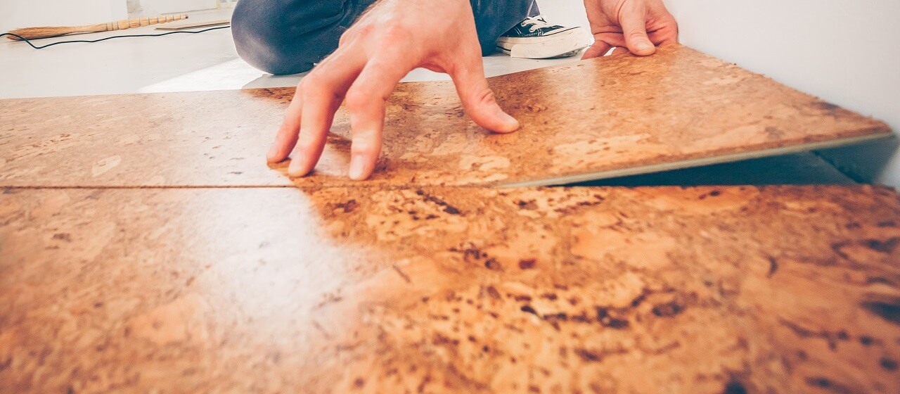 cork tiles on shower floor