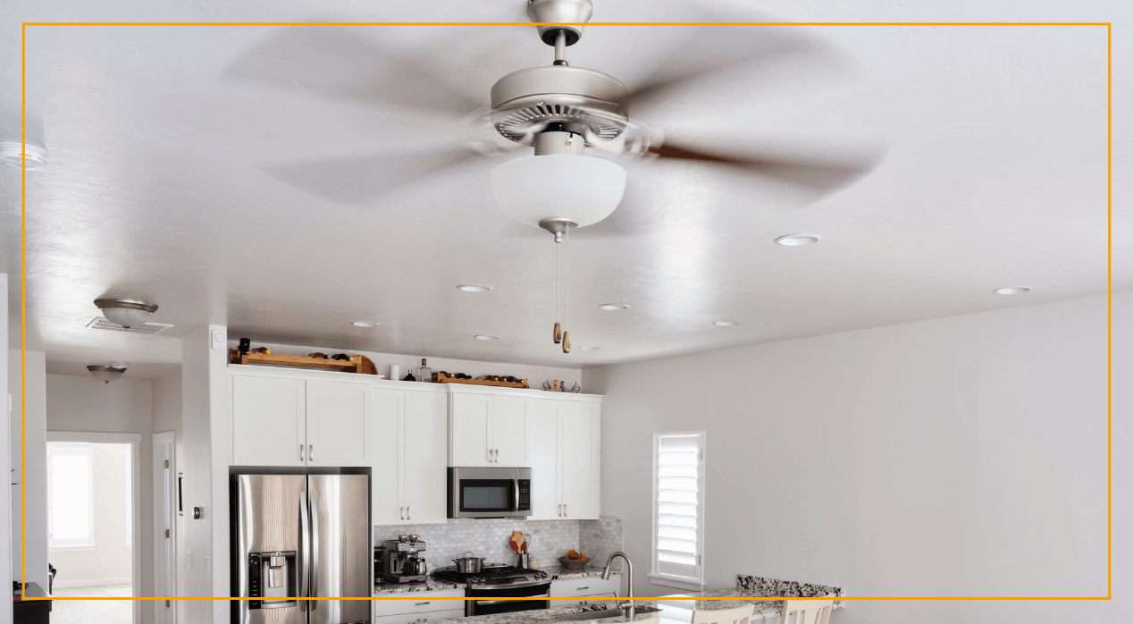 Ceiling fan in kitchen