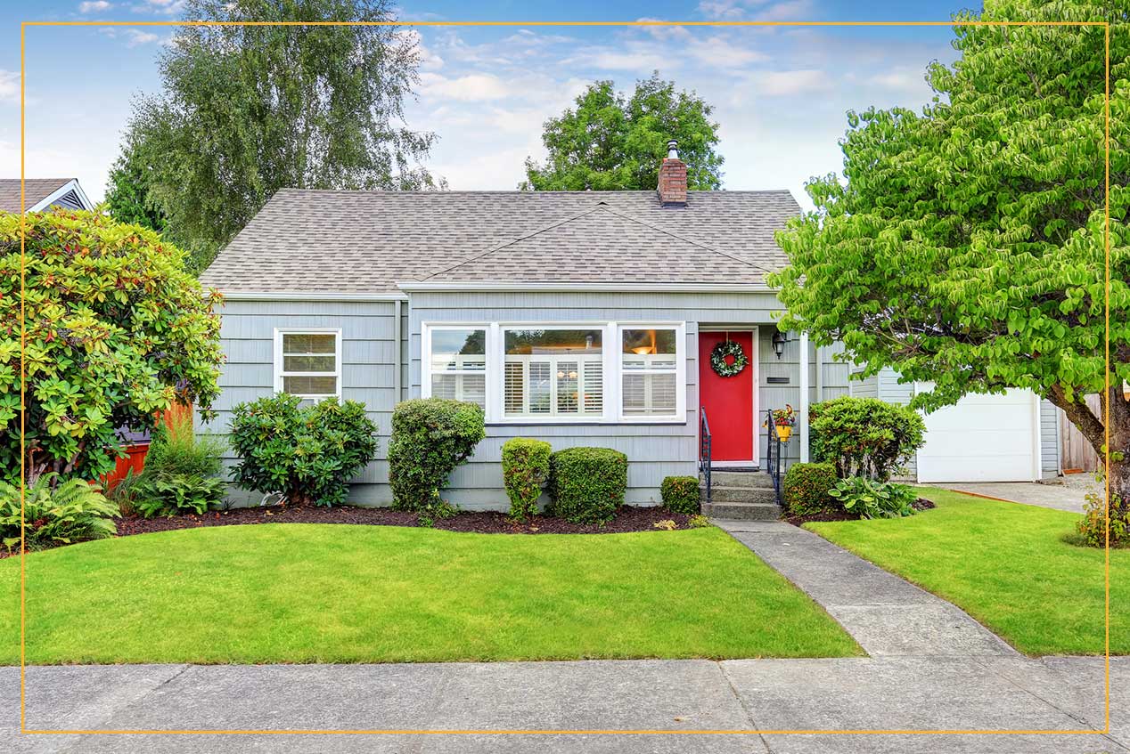 Exterior house with blue paint