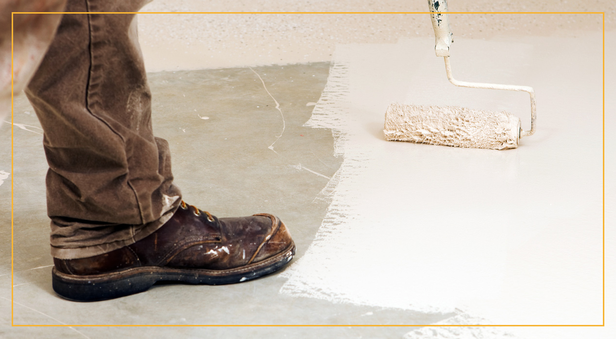 painting garage floor with white paint