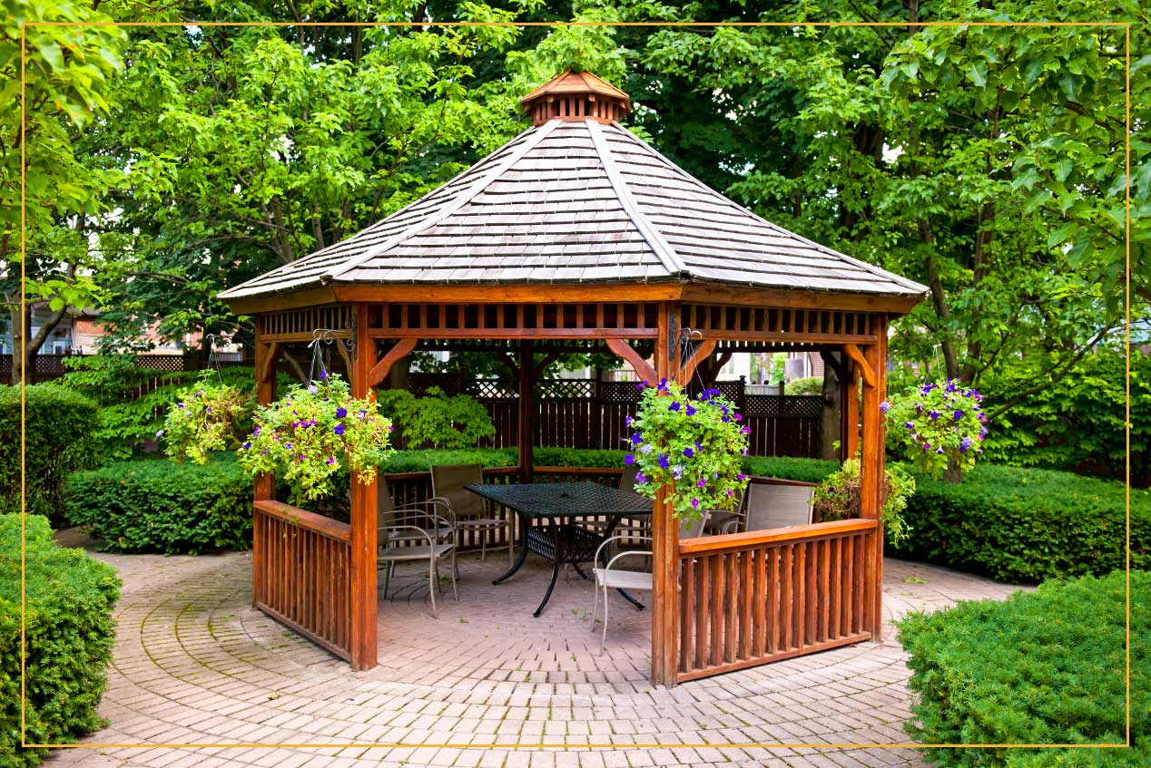 backyard wooden gazebo