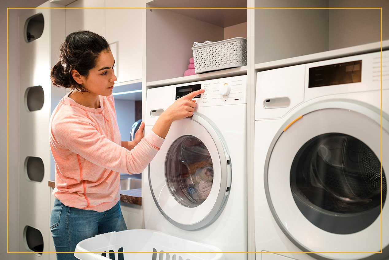 woman doing laundry