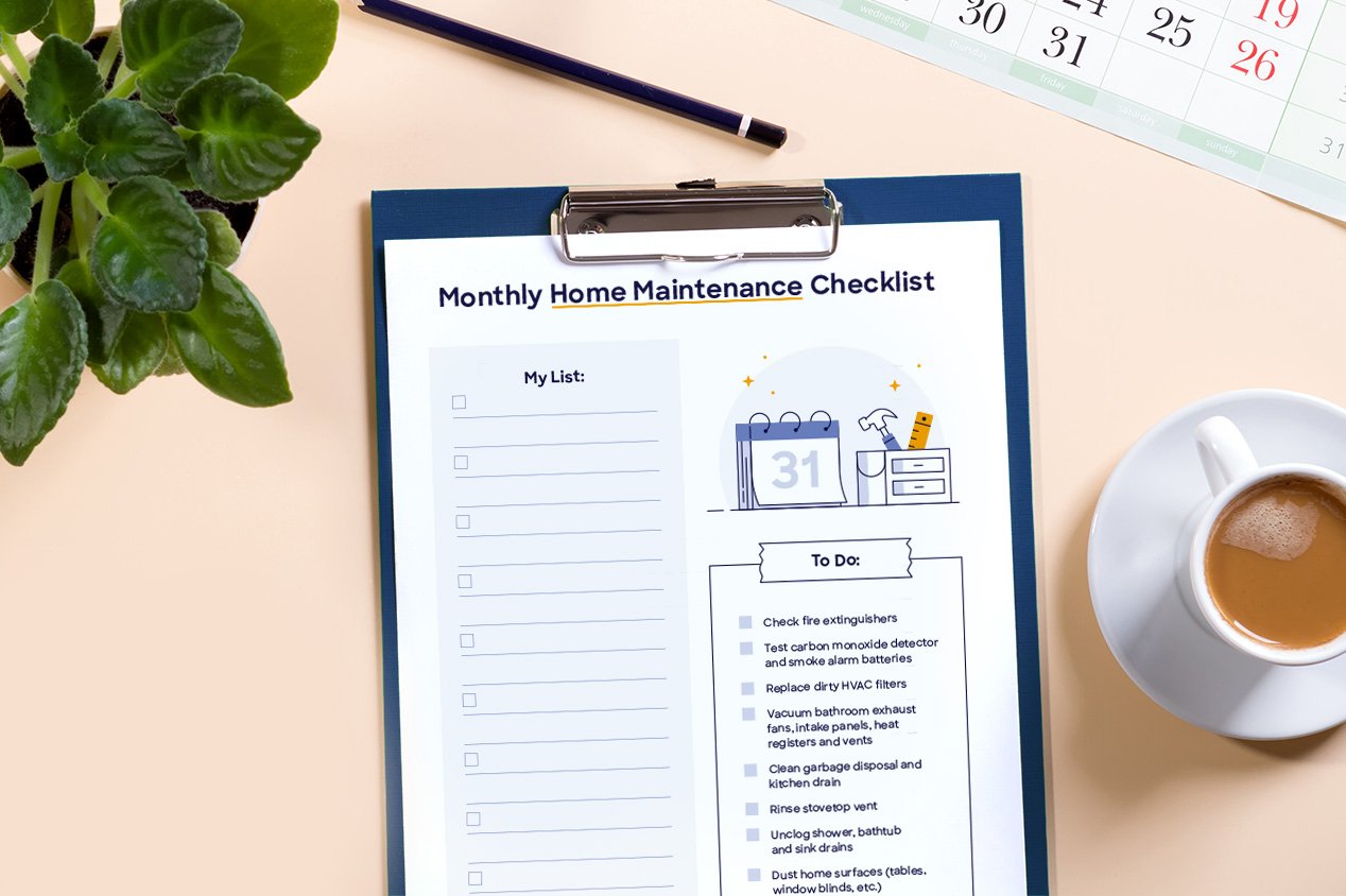 home maintenance checklist mockup