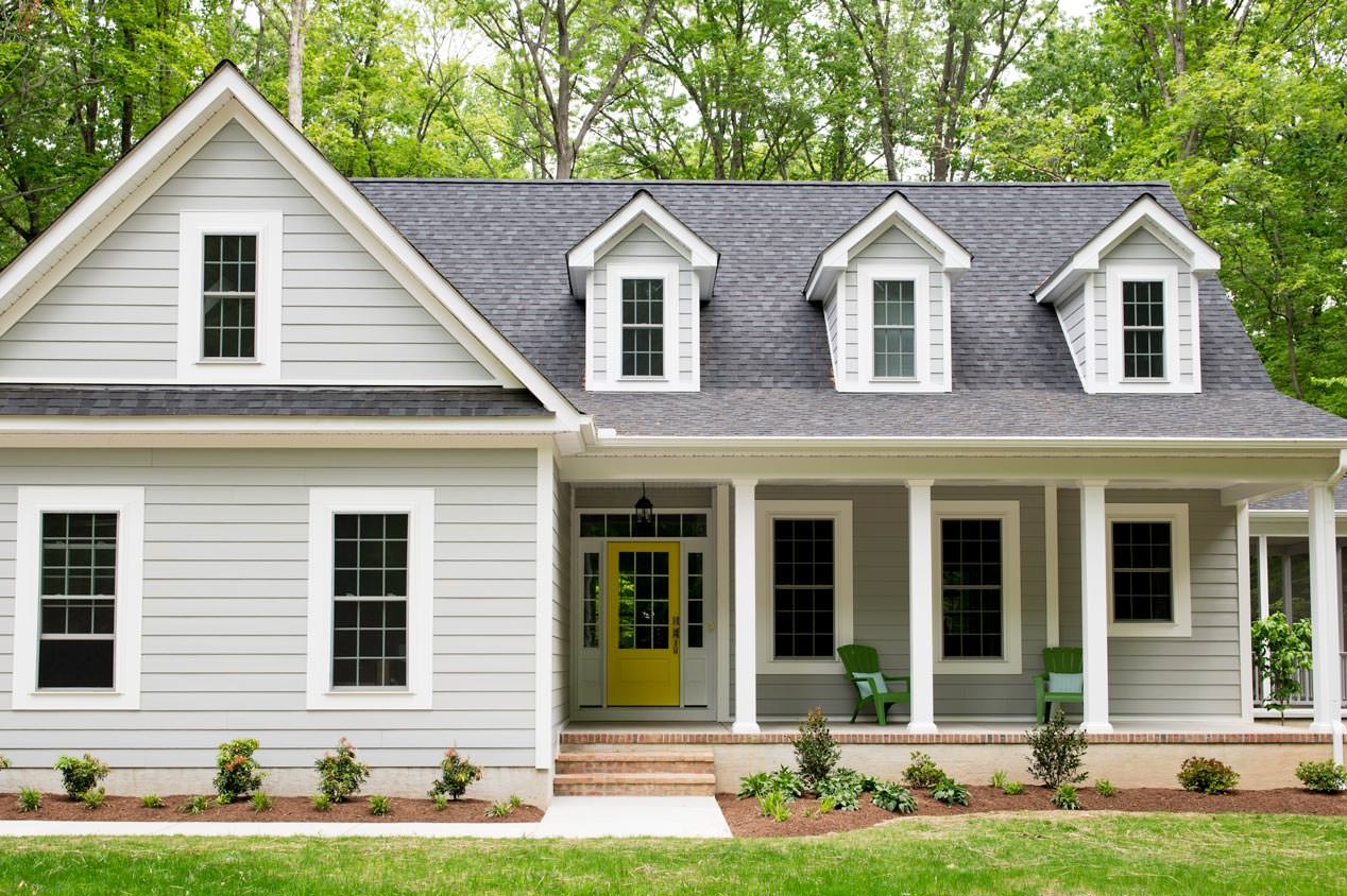 The exterior of a house with luxury shingles