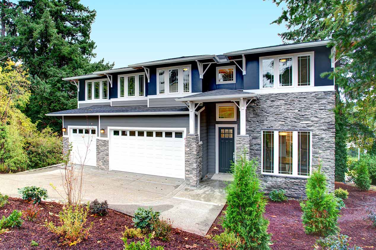 exterior of home with stone veneer 