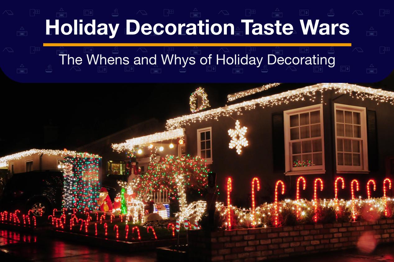 A house covered in light decorations on the building and yard