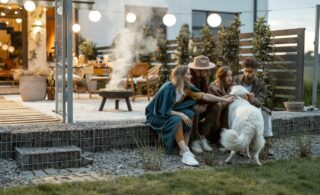 Friends spending time together on a porch