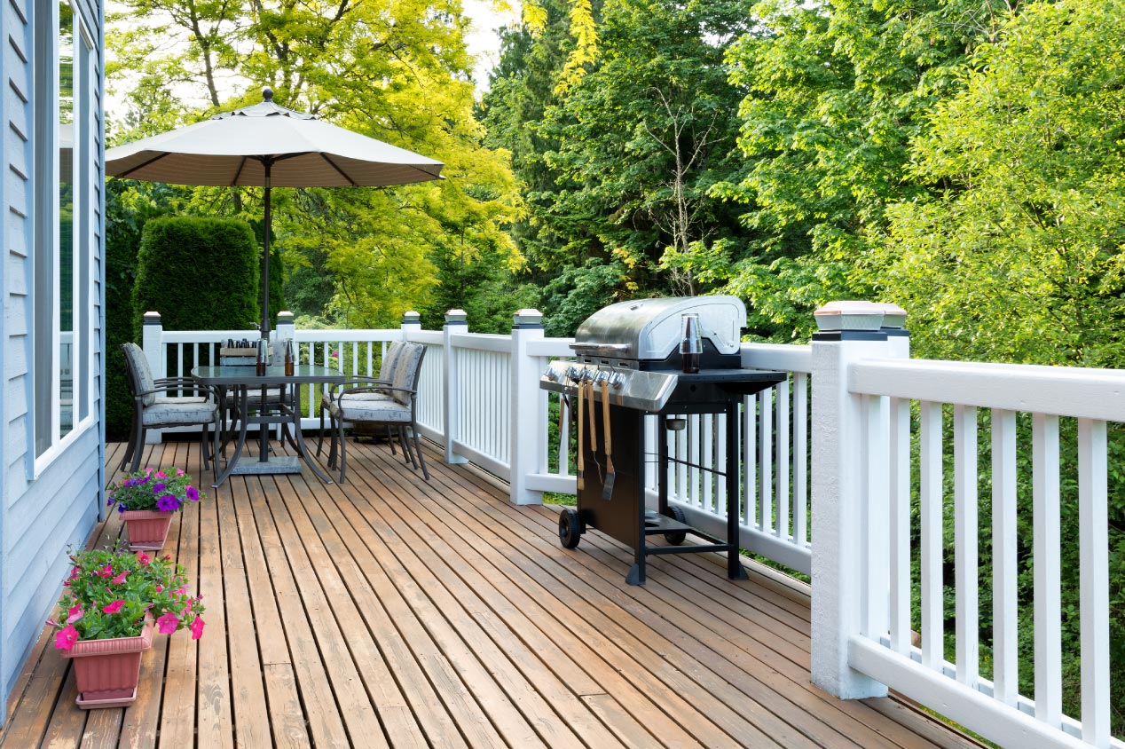 Home deck and patio with outdoor furniture