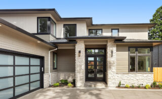 modern luxury home with flat roof