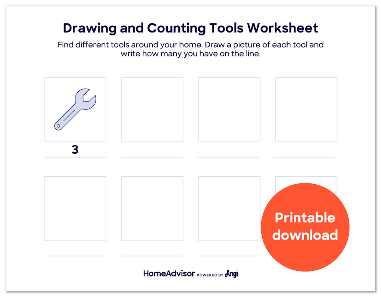 drawing and counting tools worksheet